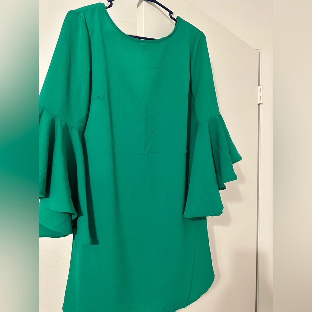 Green Dress with Bell sleeves
